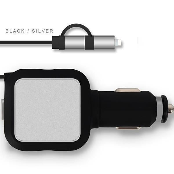 Lighteme Two-In-One Retractable Car Charger (4 colors)