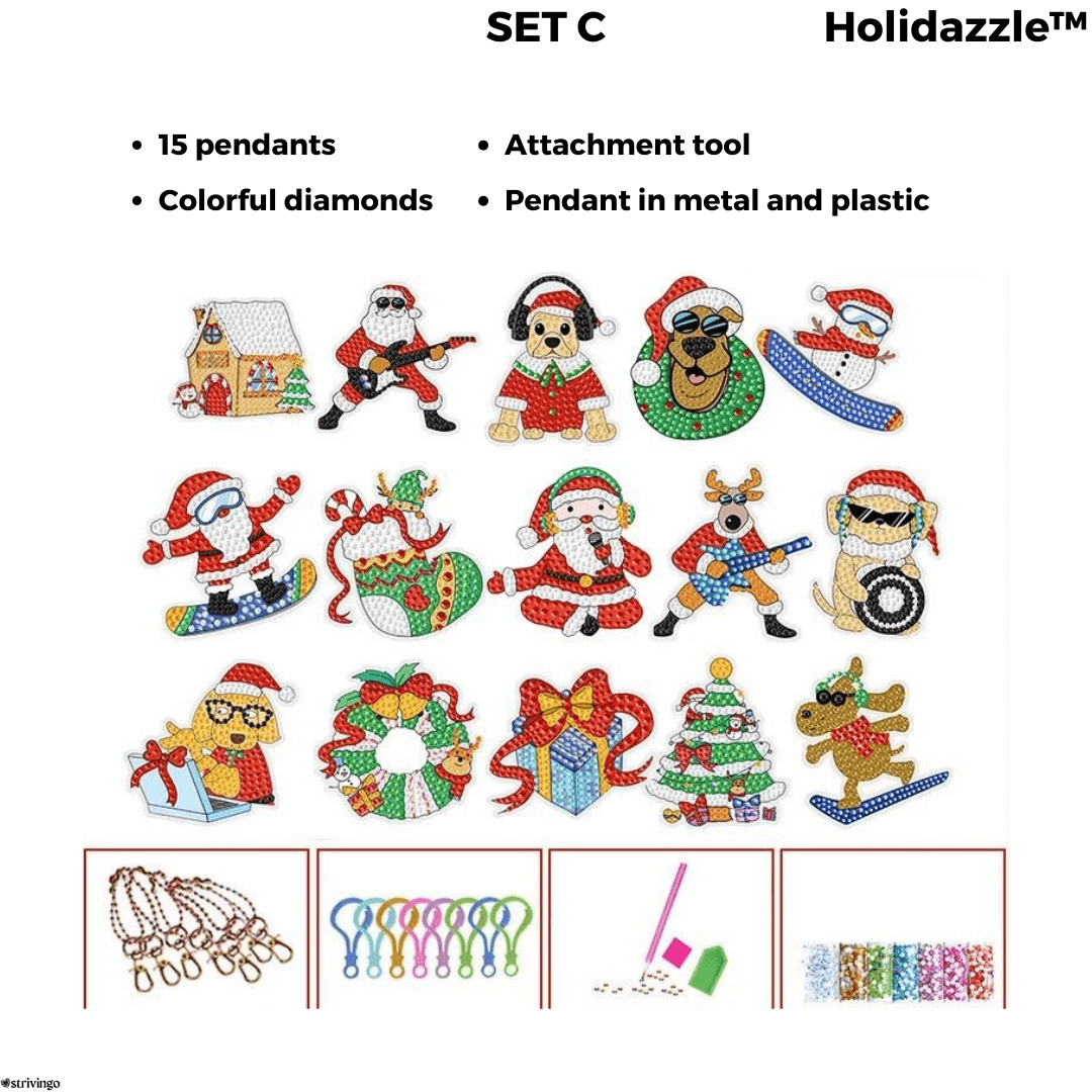 Lighteme Weihnachts-Anhänger mit Diamantmalerei zum Selbermachen
