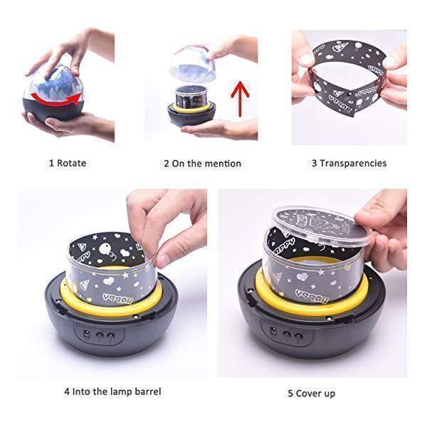 Lampe de projection rotative Lighteme Fantasy Dazzle Color