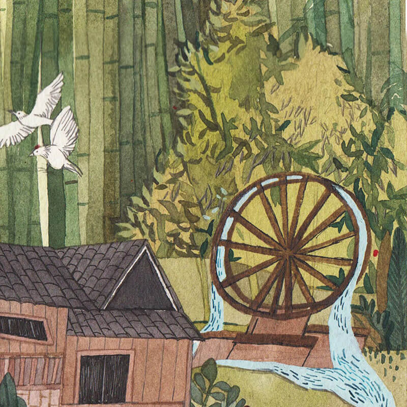 Peinture sur toile Lighteme Forêt de bambous