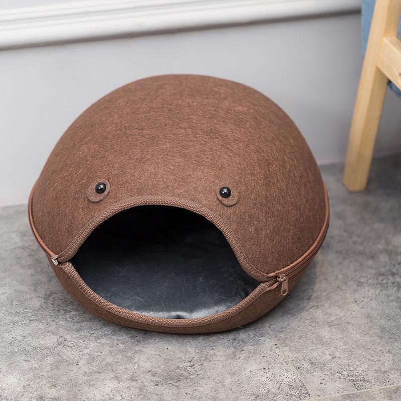 Lit en feutre pour chien/chat Lighteme en forme de poisson-chat (2 couleurs)