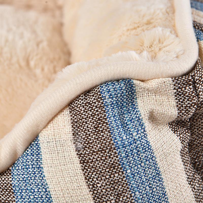 Kennelure Lighteme Chenille Home en coton et lin rayé