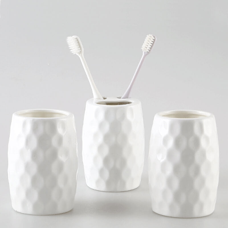 Lighteme Diamond Pattern Ceramic Bathroom Set