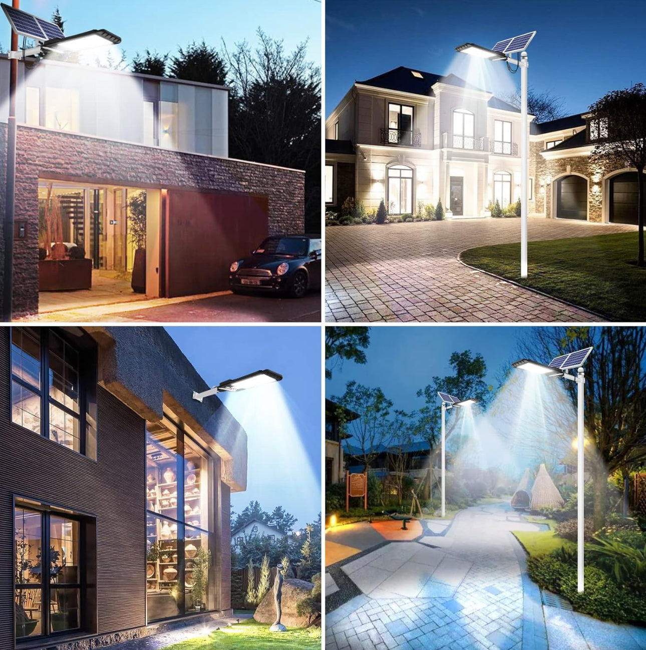 Lampes solaires d'extérieur Lighteme 1200 W avec détecteur de mouvement, éclairage de sécurité pour grandes surfaces commerciales, étanches avec télécommande, pour jardin, stade, garage, parking