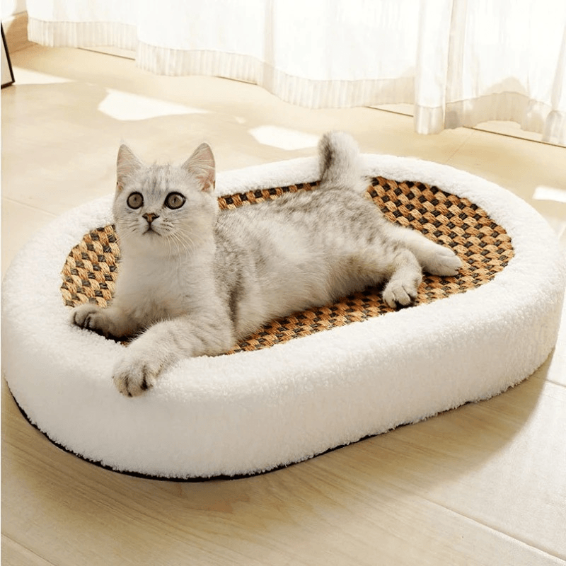 Lit pour chat en peluche Lighteme avec surface griffable