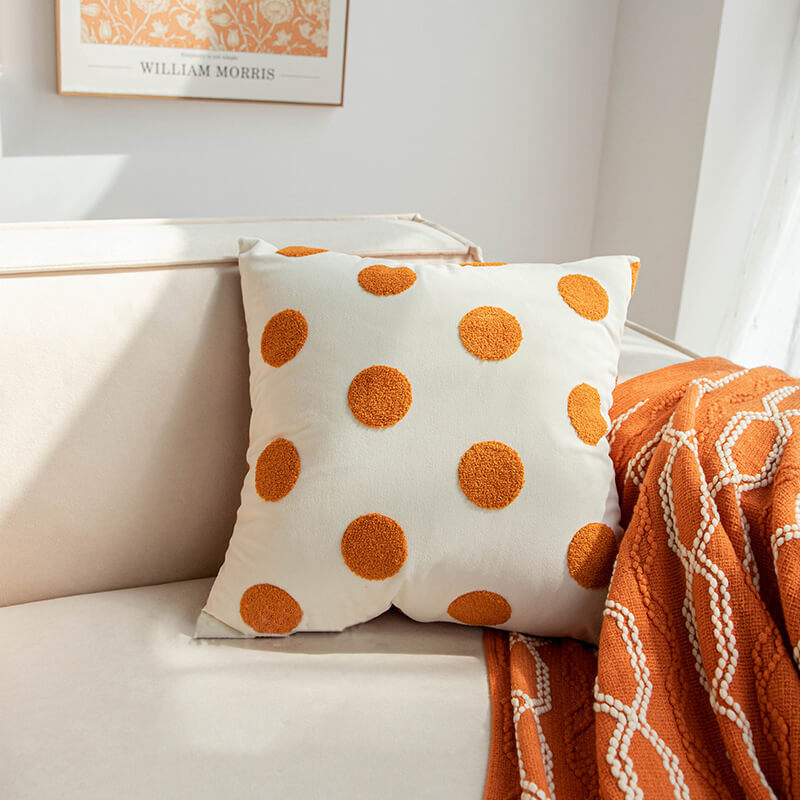 Housse de coussin orange Lighteme