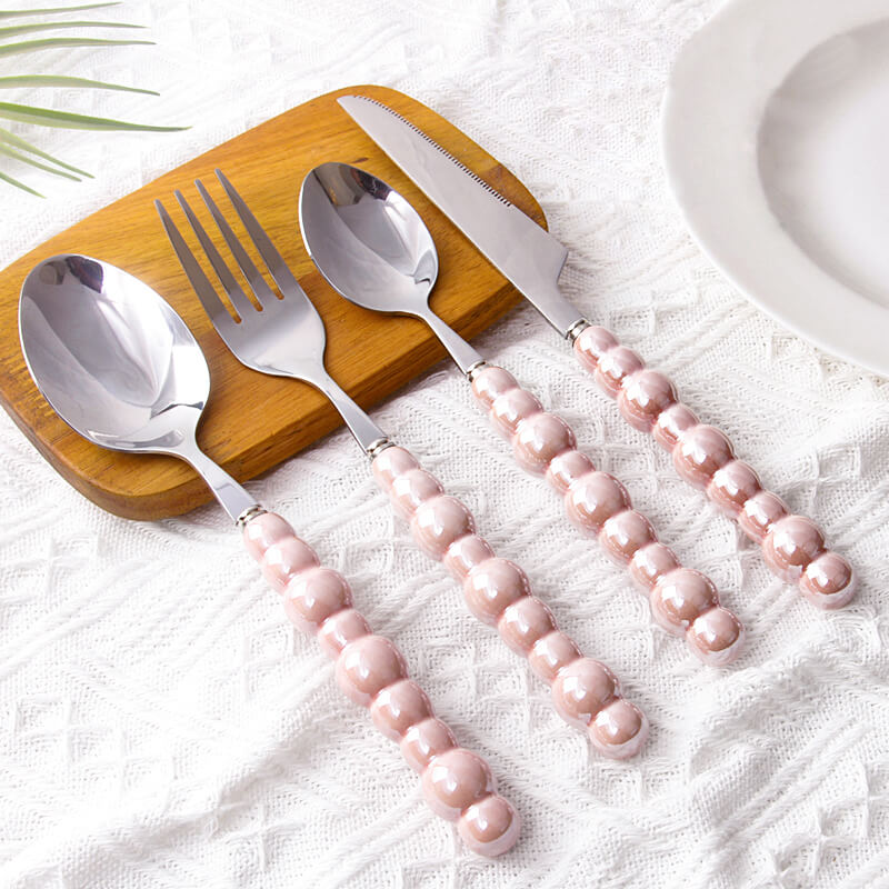 Lighteme Pearl Handle Flatware 4 Pcs Set