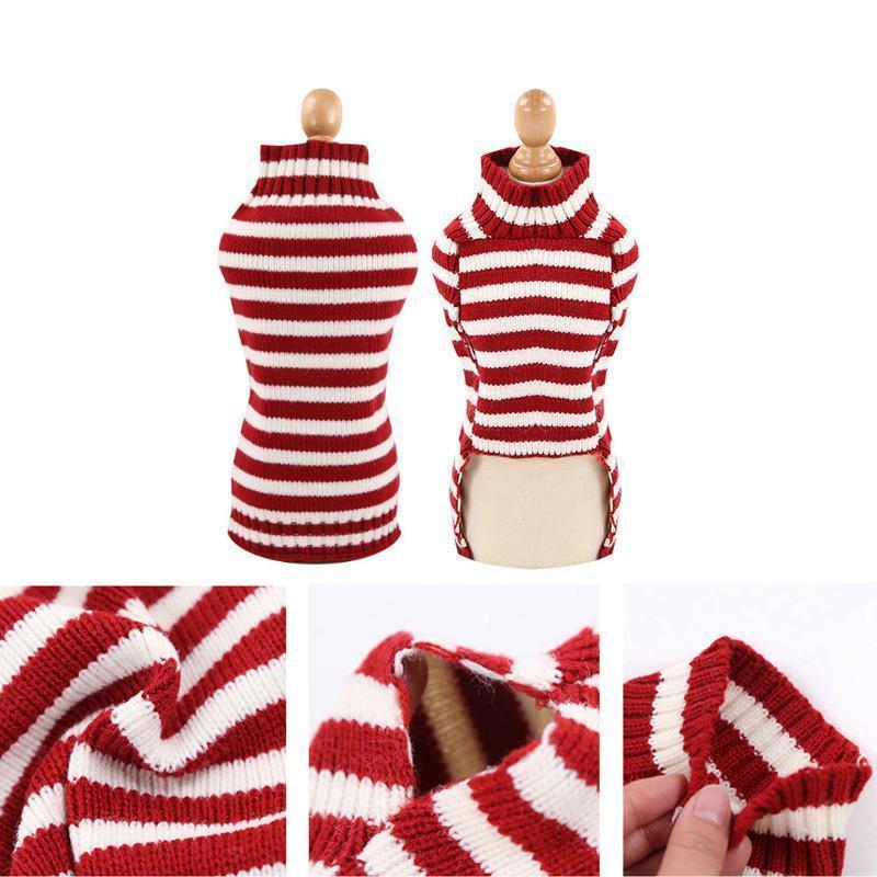 Lighteme Red Stripe Dog Knitting Two Legs Cloth (2 Types & 5 sizes)