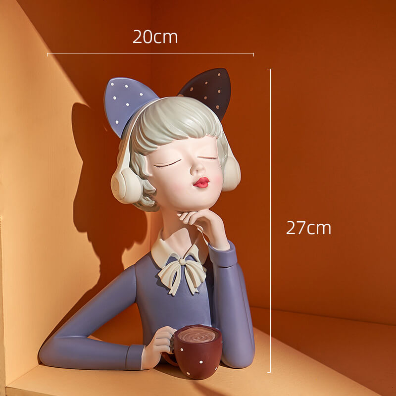 Lighteme Resin Coffee Girl Decoration