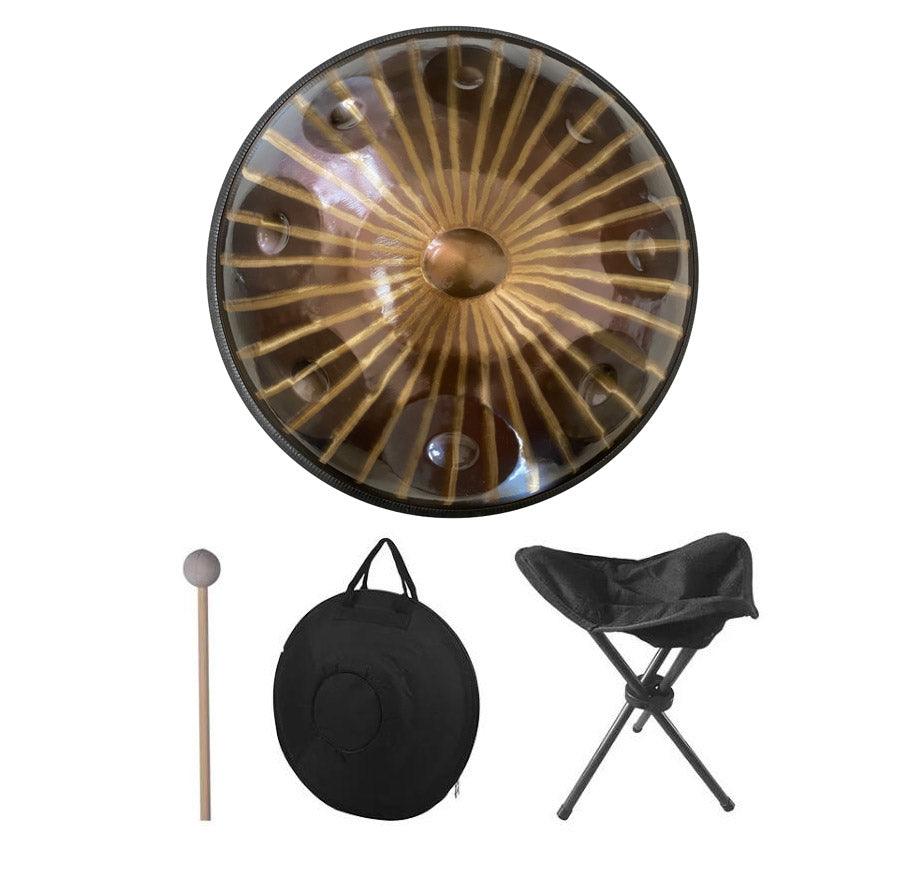 Sun God Personnalisé 22 pouces 9 notes en Acier Inoxydable Handpan Drums, Amara Ré Mineur, instrument de percussion haut de gamme