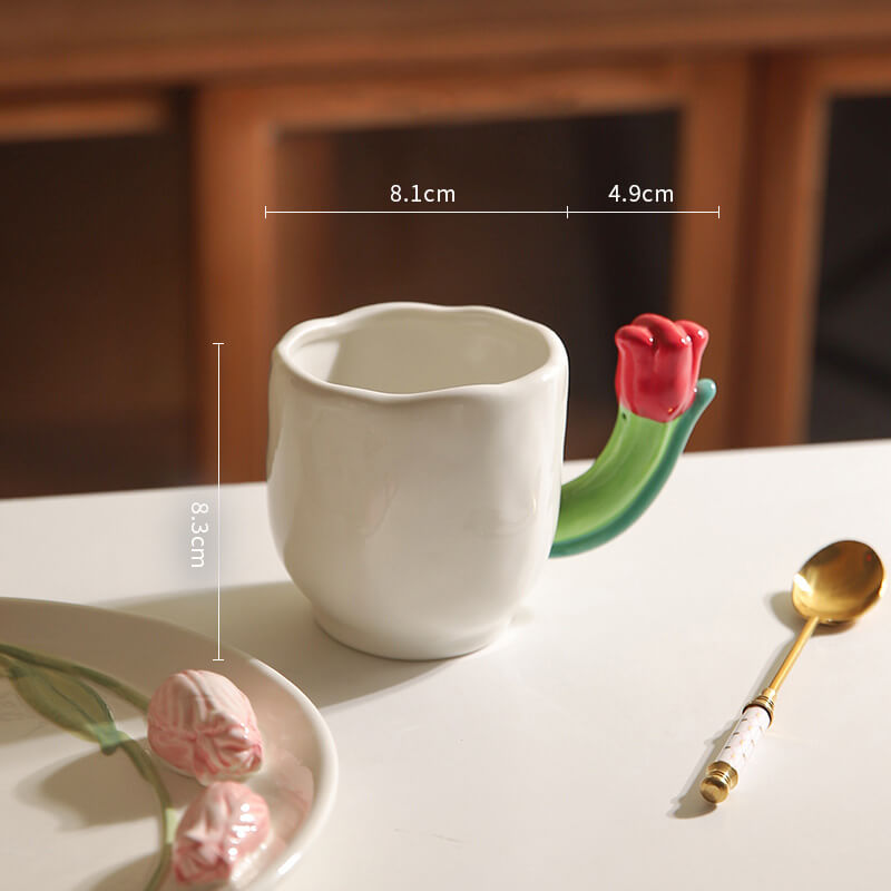 Tasse en céramique Lighteme avec poignée tulipe