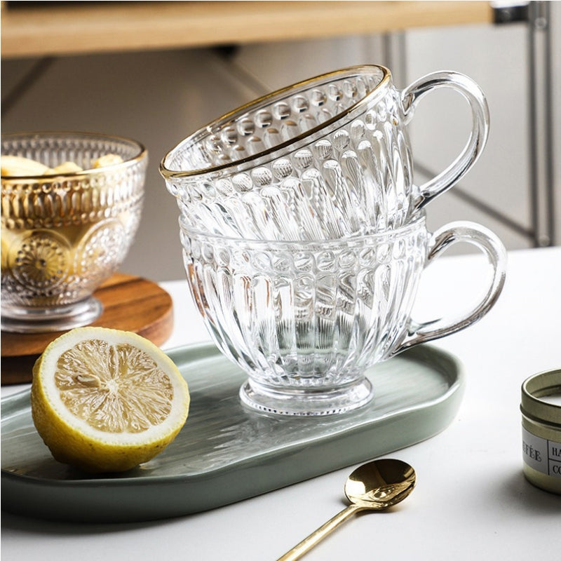 Lighteme Vintage Embossed Glass Cup