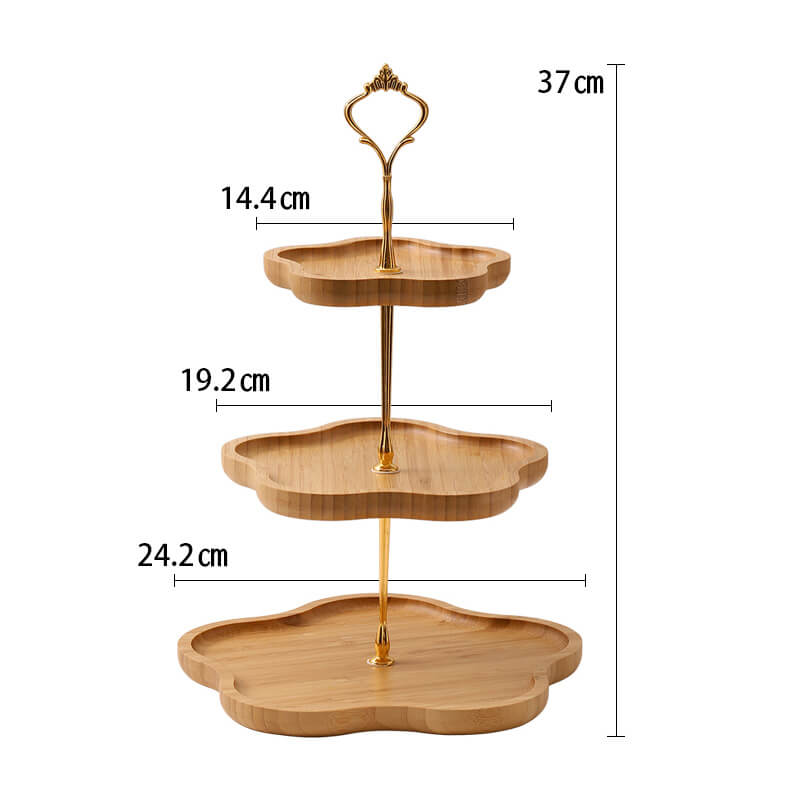 Lighteme Wooden Flower-Shaped Multi-Layer Dessert Stand