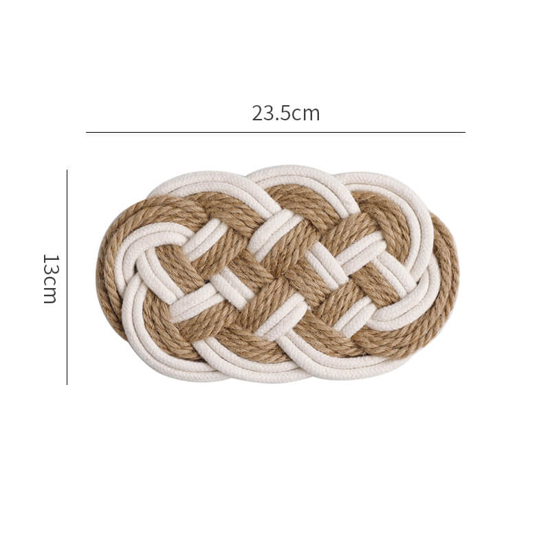 Dessous de verre Lighteme en coton et lin tissé à la main