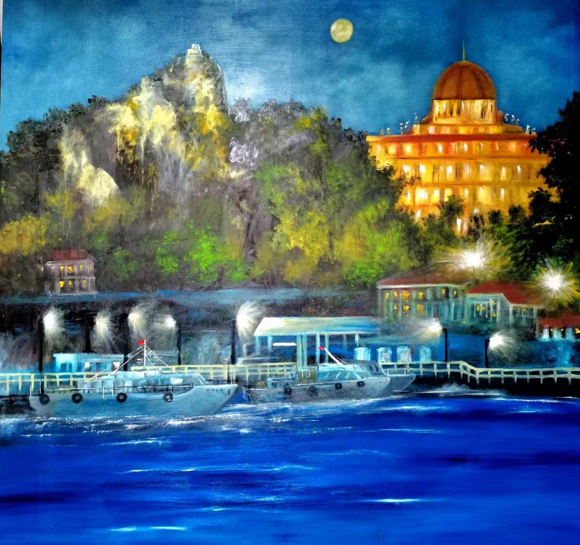 Lighteme Handgemaltes Ölgemälde auf Leinwand, individuelles Original-Kunstwerk, abstrakte Wanddekoration