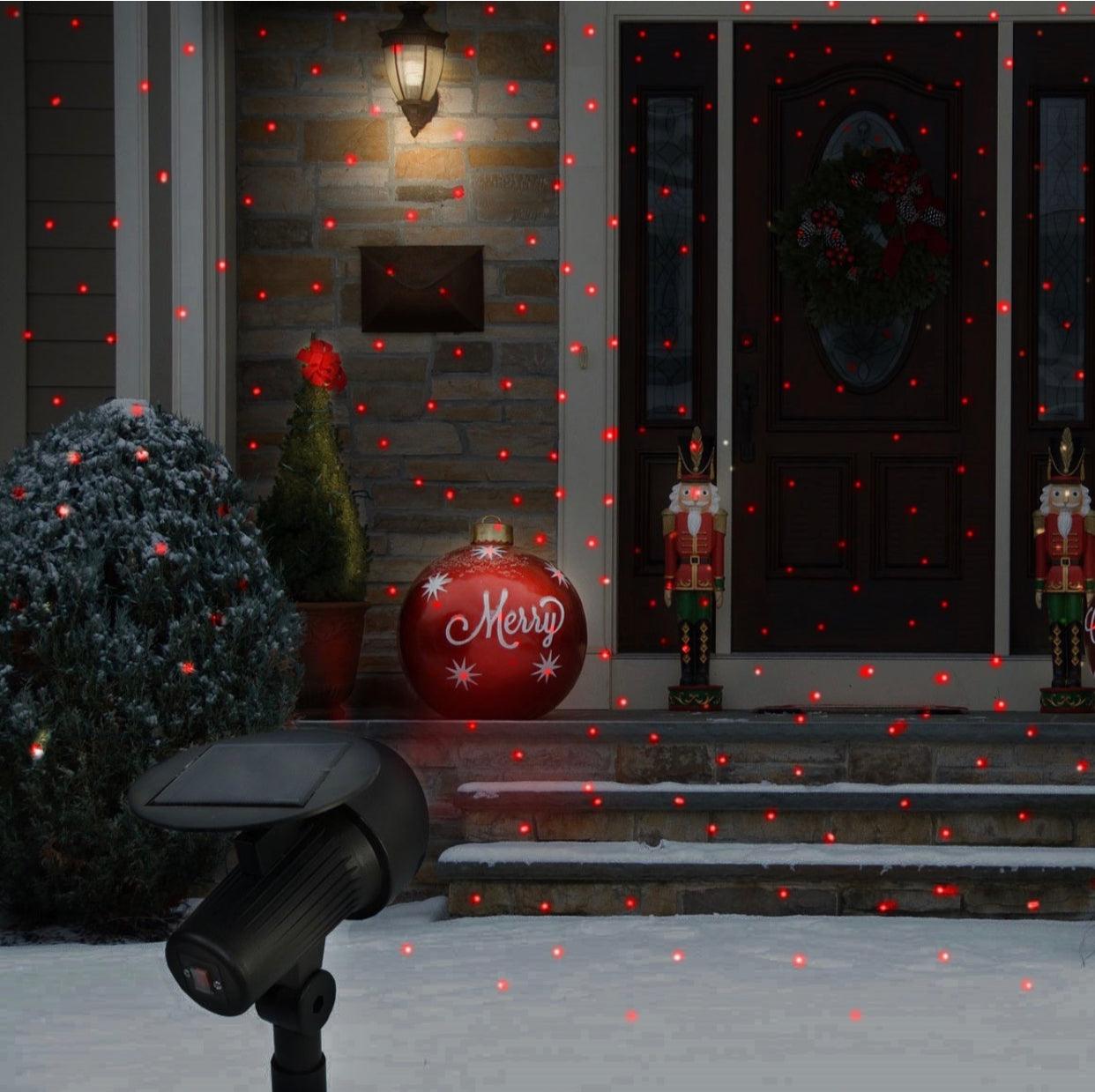 Lighteme Solar-Strahler für den Außenbereich, wasserdichte, solarbetriebene 2-in-1-Wandleuchte mit automatischem Ein- und Ausschalten, 4er-Pack