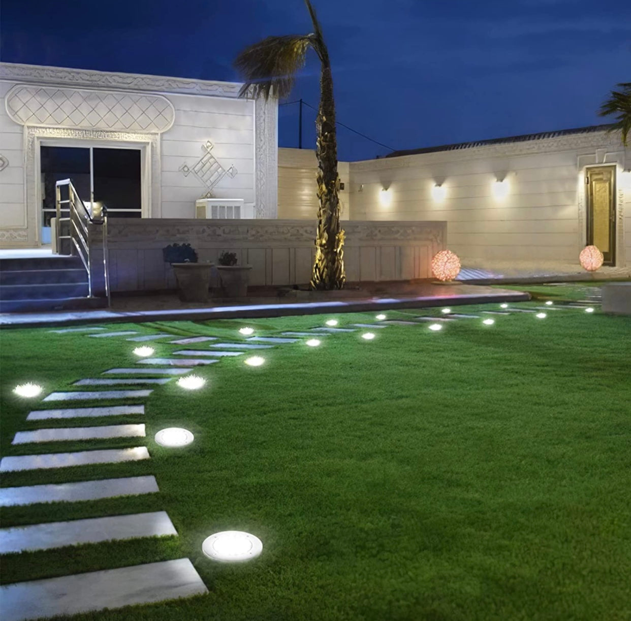 Lampes solaires de jardin Lighteme, 16 LED, éclairage de sol, éclairage souterrain, lot de 4, 20 lumens