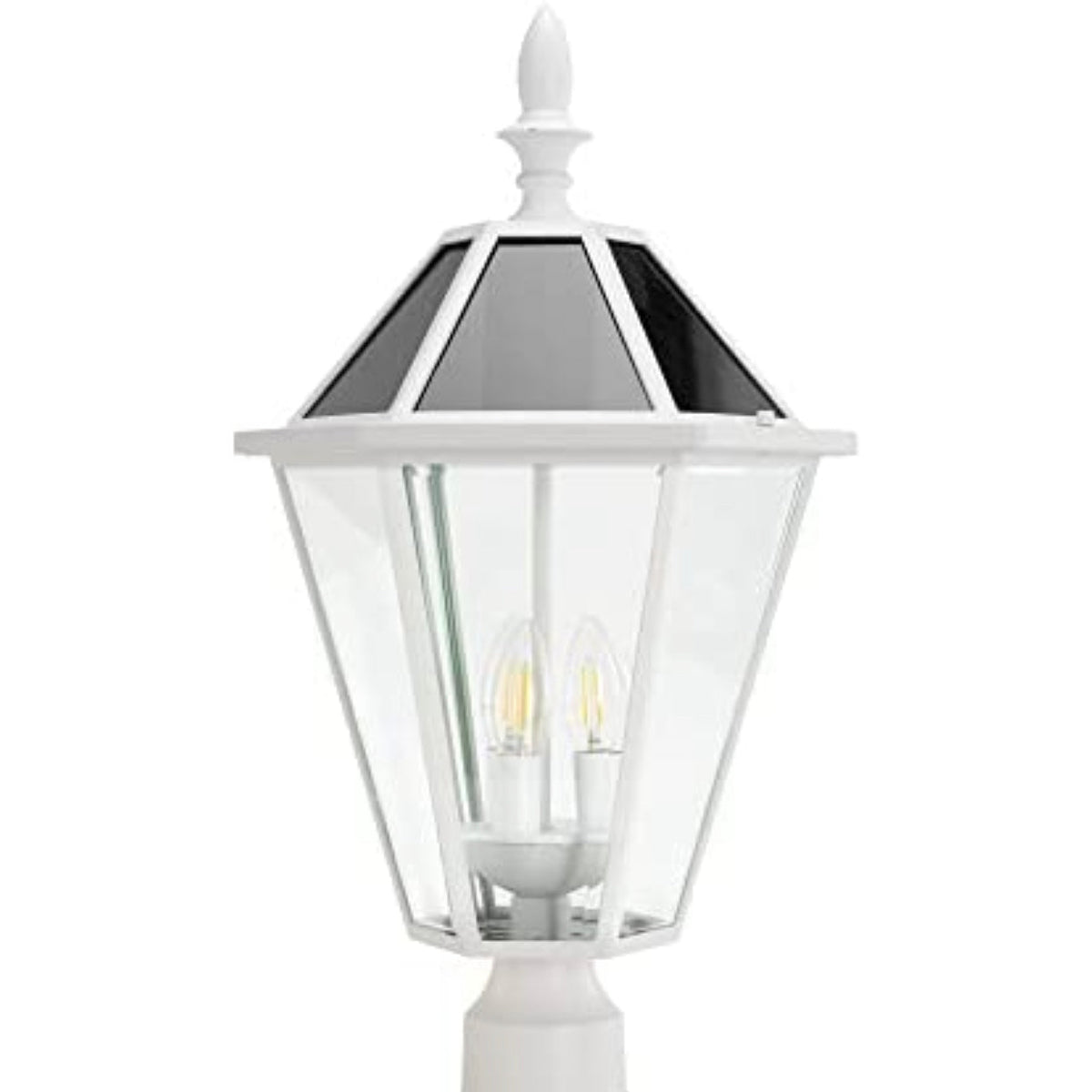 Éclairage solaire LED Lighteme pour clôture, lampadaire vintage du crépuscule à l'aube, 300 lm, 2 700 K, aluminium moulé