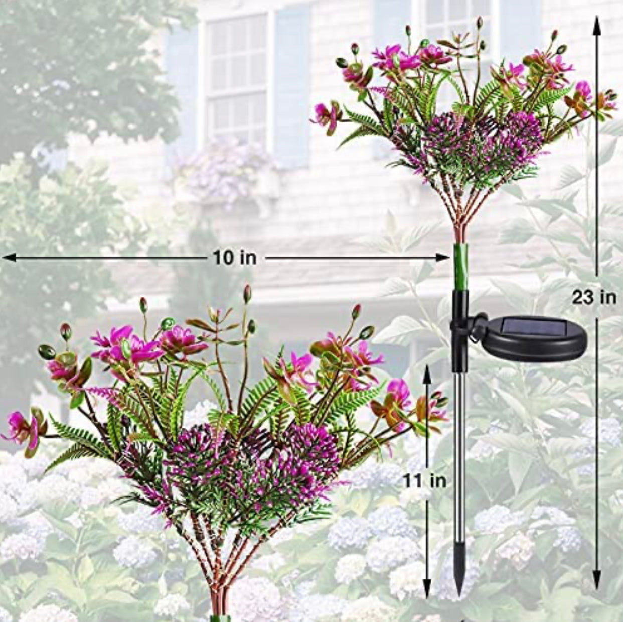 2 Pack - Lighteme Solar Powered Phalaenopsis Flowers Lights Design, Waterproof