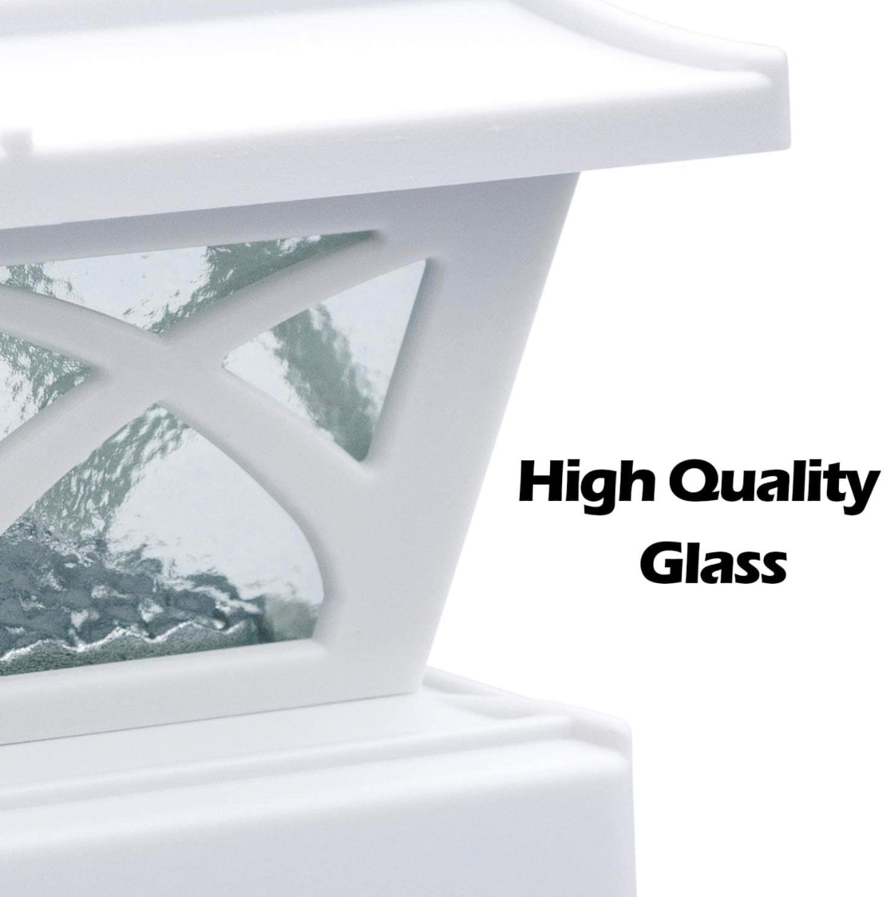 Lot de 2 lampes solaires pour poteaux d'extérieur en verre Lighteme, 2 modes, 8 LED, pour poteaux de 4 x 4, 5 x 5 et 6 x 6, clôture, terrasse, décoration, blanc chaud/blanc froid