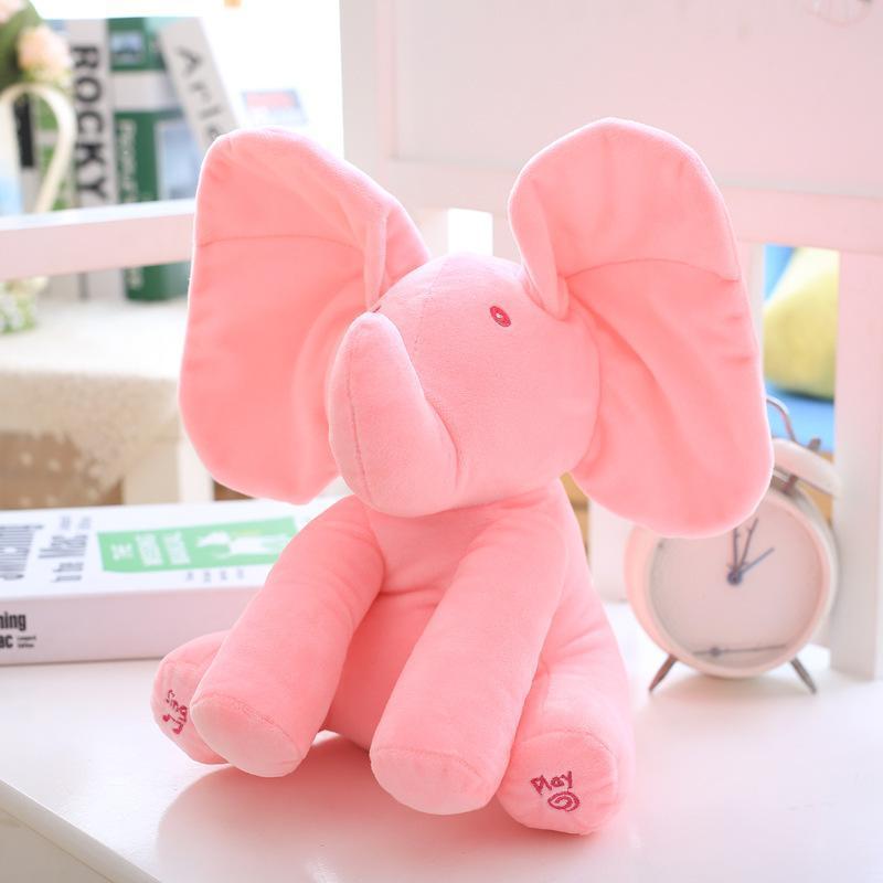 Éléphant en peluche animé Lighteme Peek-a-Boo, parlant et chantant