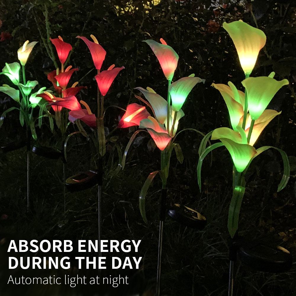 Lighteme 4 Pack Solar Common Calla Lamp Four Color LED