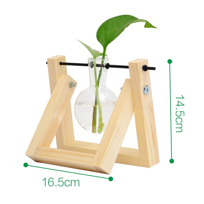 Lighteme Wooden Frame Hydroponic Vase