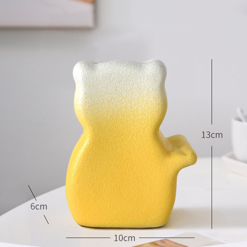 Lighteme Cute Cat Back View Ceramic Vase