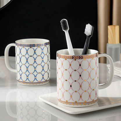 Badezimmerset aus goldener Keramik mit Kreismuster von Lighteme