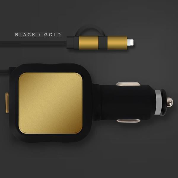 Lighteme Two-In-One Retractable Car Charger (4 colors)