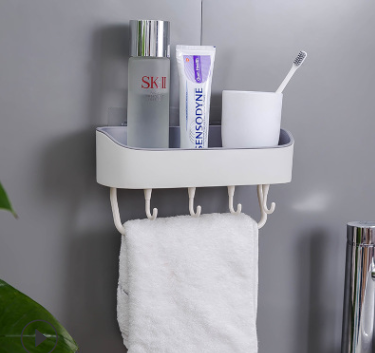 Lighteme Selbstklebender Badezimmer-Regal-Organizer (4 Farben &amp; 2 Ausführungen)