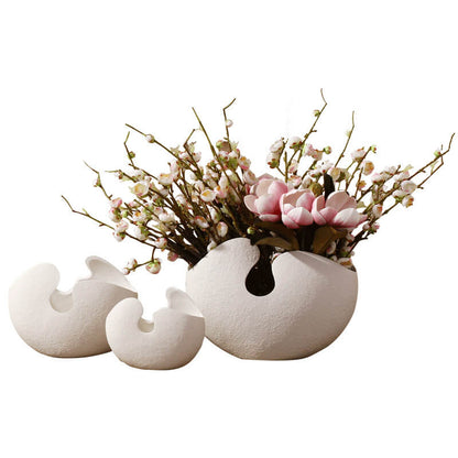 Lighteme Eggshell White Ceramic Planter
