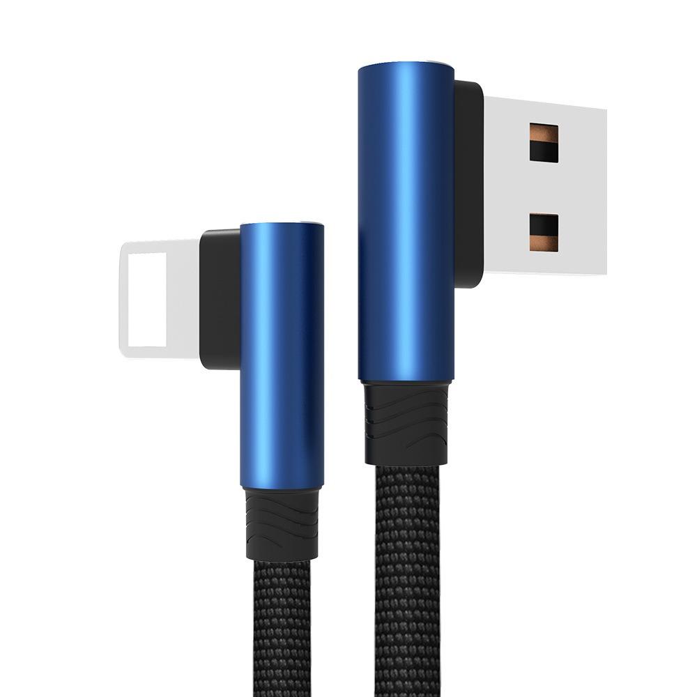 Ihrtrade Titan Unbreakable 90 Degree Plug Fast Charging Cable (3 Colors & 4 Sizes) | USB c Charger