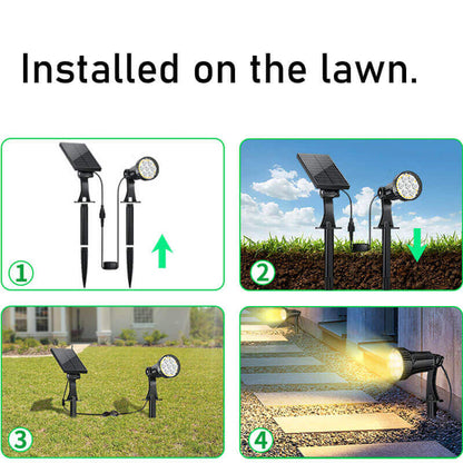 Projecteur solaire à LED Lighteme 100 lumens avec poteau (2 pièces)