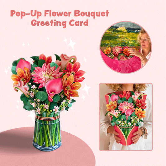 Carte de vœux Bouquet de fleurs 3D Lighteme
