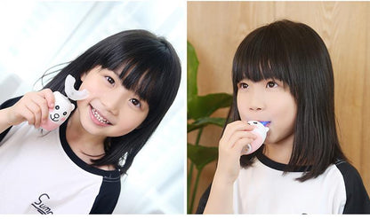 IHRnia Kids Cute Cartoon U-Shaped Electric Automatic Toothbrush,Colored Contact Lenses