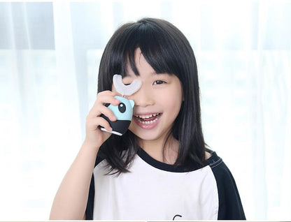 IHRnia Kids Cute Cartoon U-Shaped Electric Automatic Toothbrush,Colored Contact Lenses