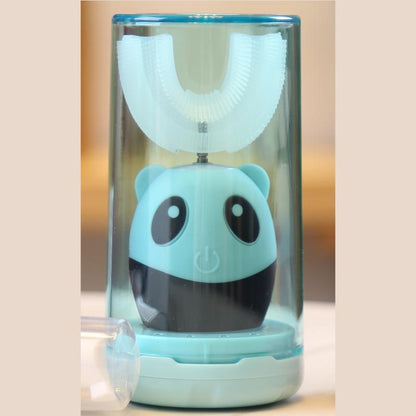 IHRnia Kids Cute Cartoon U-Shaped Electric Automatic Toothbrush,Colored Contact Lenses