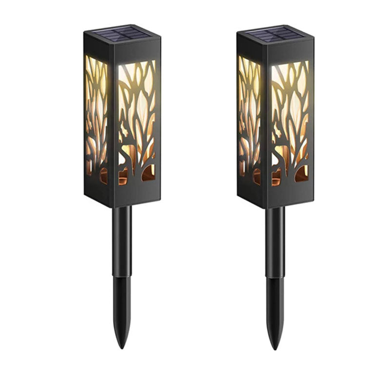 Lighteme 12-Lumen Solar Bollard Light with Tree Design LED 2/4/6/8/12-Pack