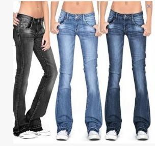 Ihrtrade Low Waist Sexy Slim Wide Leg Flare Skinny Denim Jeans for Women (3 Colors)