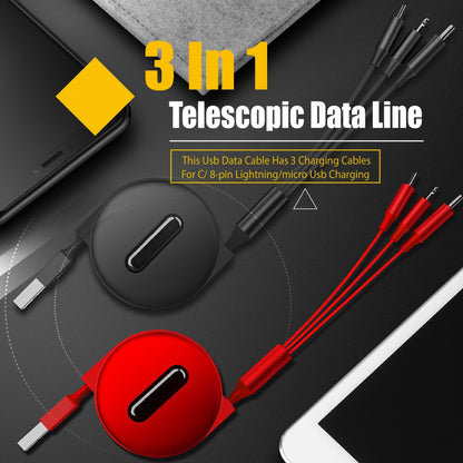 Lighteme 3 In 1 Telescopic Data Line (4 Colors)