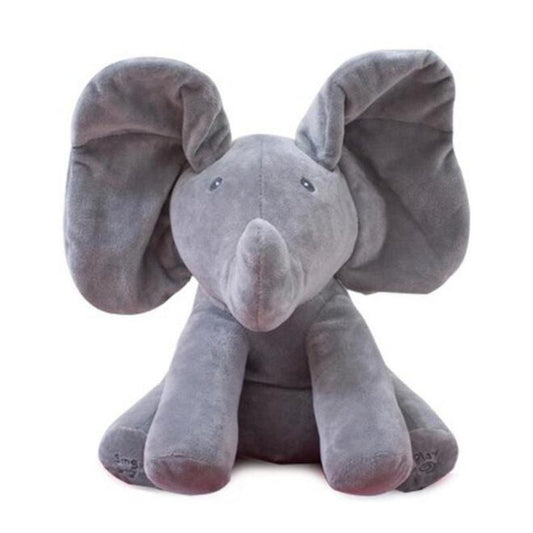 Éléphant en peluche animé Lighteme Peek-a-Boo, parlant et chantant