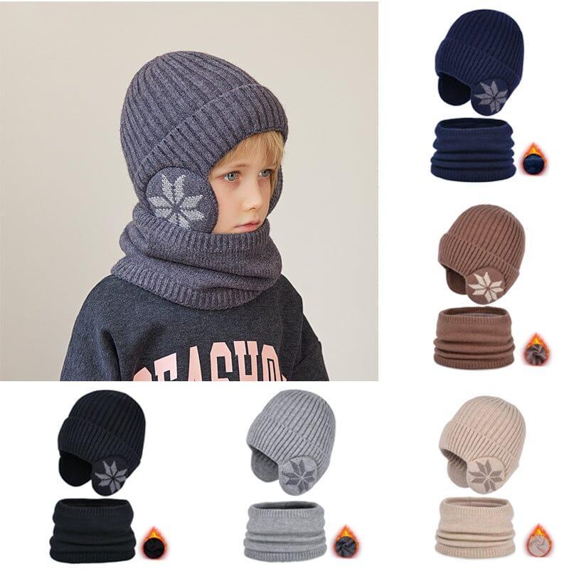 Bonnet chauffant Lighteme pour l'hiver, bonnet, écharpe, ensemble bonnet en tricot chaud