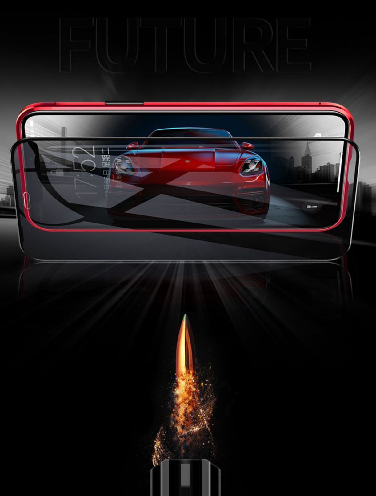 iHRtrade Anti-Peeping Privacy Magnetic Adsorption Two Side Tempered Glass Phone Case