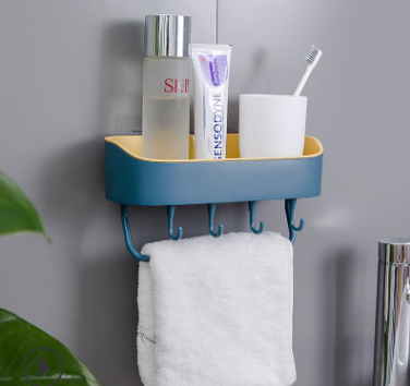 Lighteme Selbstklebender Badezimmer-Regal-Organizer (4 Farben &amp; 2 Ausführungen)