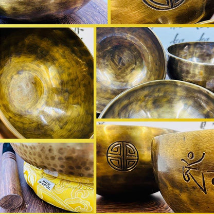 24~34cm Full Moon Singing Bowl Handmade Tibetan Singing Bowl Meditation Sound Bowl Chakra Healing - HLURU.SHOP