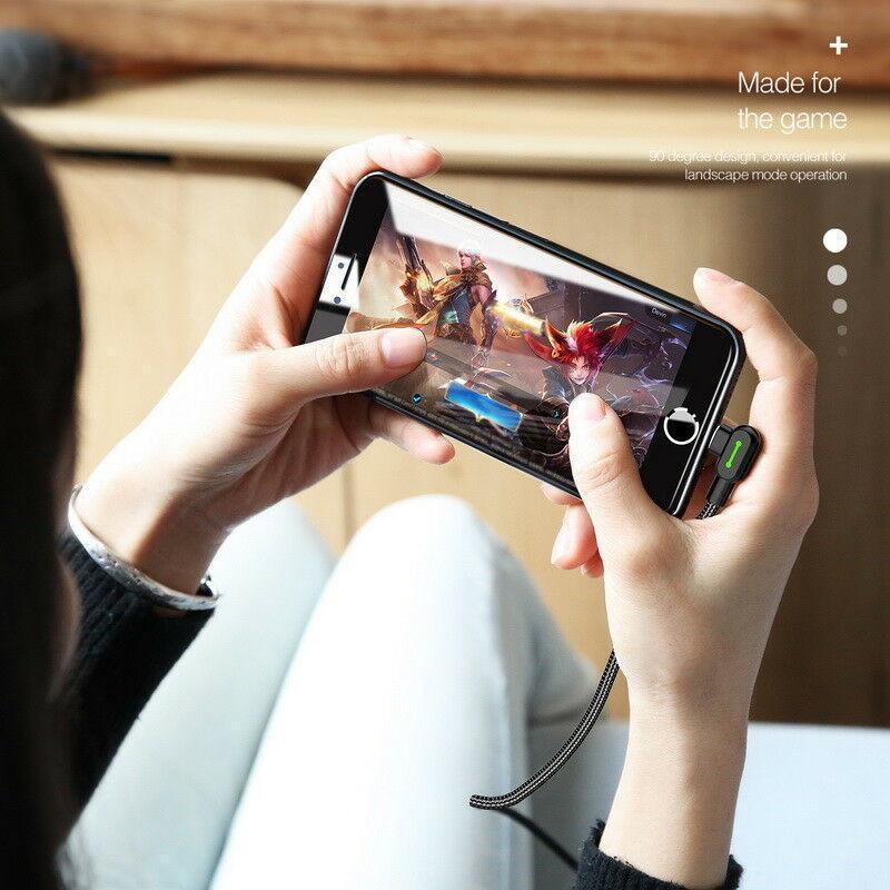 Ihrtrade Titan Unbreakable 90 Degree Plug Fast Charging Cable (3 Colors & 4 Sizes) | Colored Contact Lenses