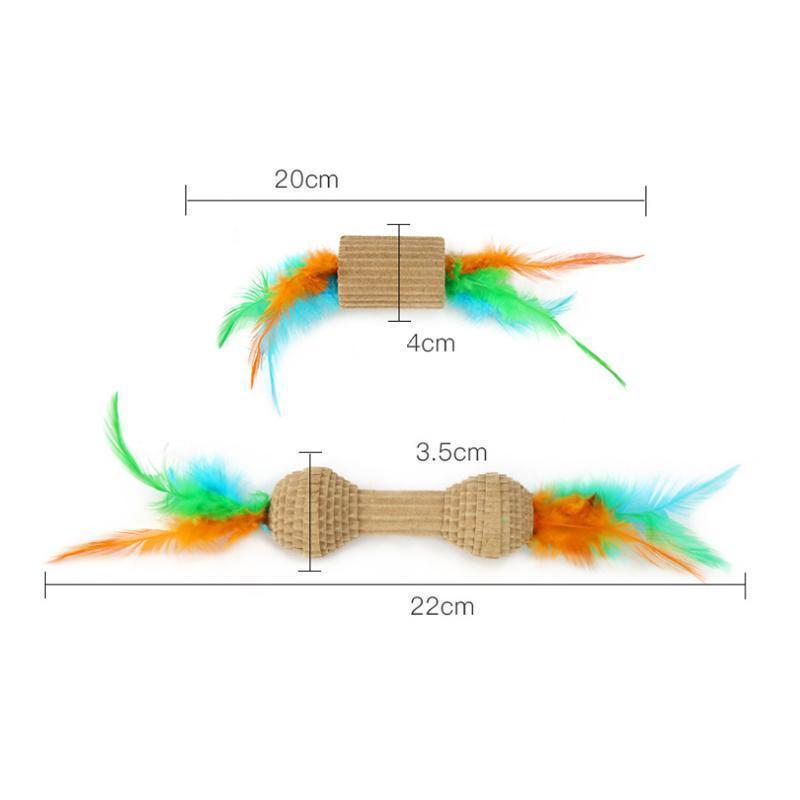 Lighteme 2 Jouets pour chats en papier ondulé avec plumes