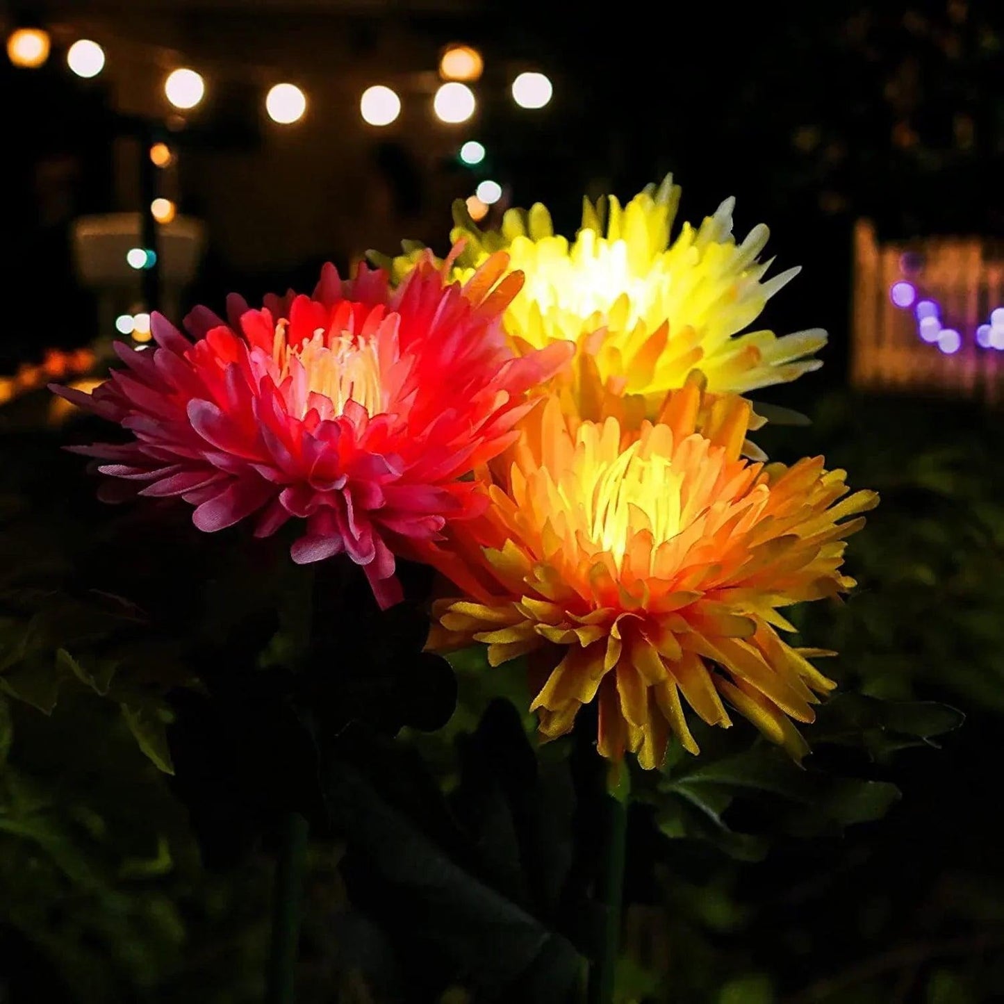 Lampe solaire de jardin Lighteme Chrysanthemum LED