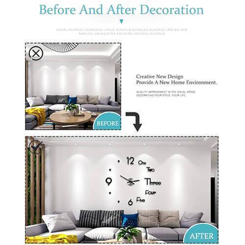 Lighteme 3D-Wanduhr mit Aufkleber (2 Farben &amp; 2 Größen)